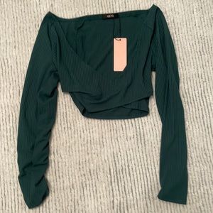 Cross Body Cropped Long Sleeve